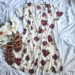 VANS White Floral Sun Dress Mini size MEDIUM